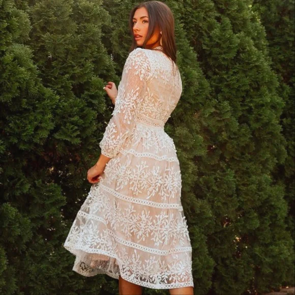 NWT Ivy City Co Sicily Dress Champagne Lining Size Medium - Picture 9 of 15